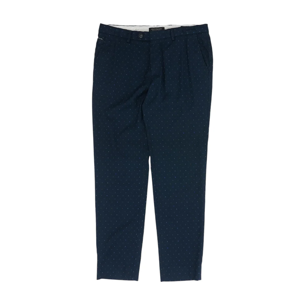 Navy Geometric Regular Pants