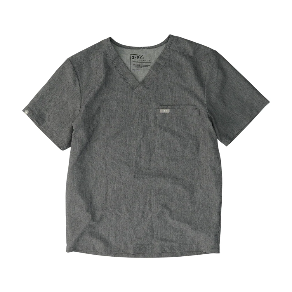 Gray Solid Scrub T-Shirt