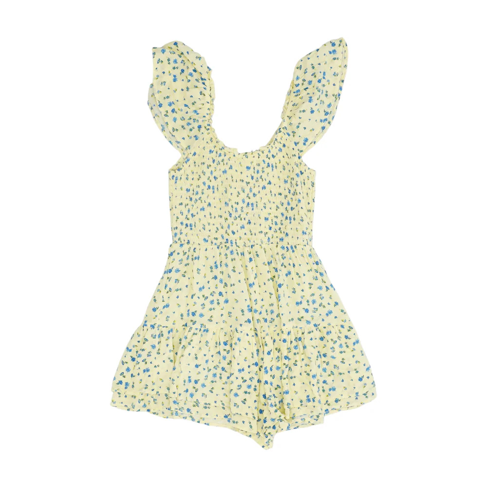 Yellow Floral Mini Dress - Image 2