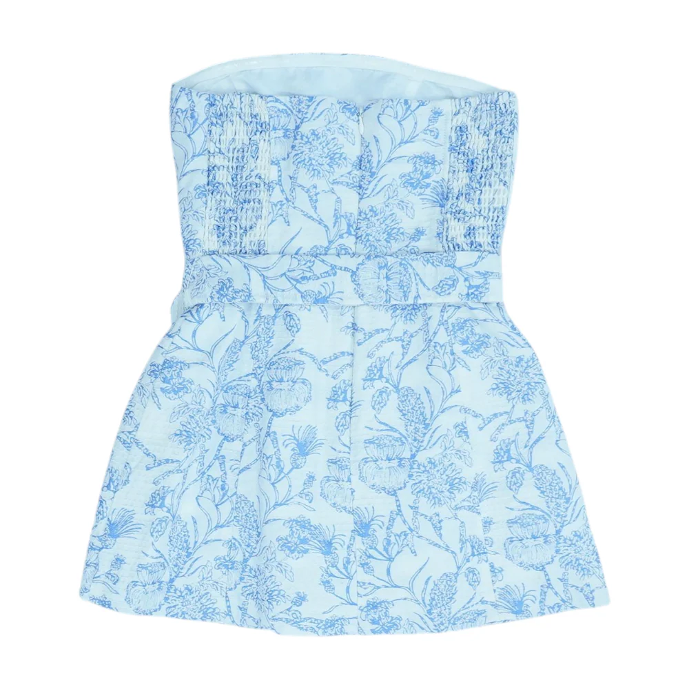 Blue Floral Mini Dress - Image 2