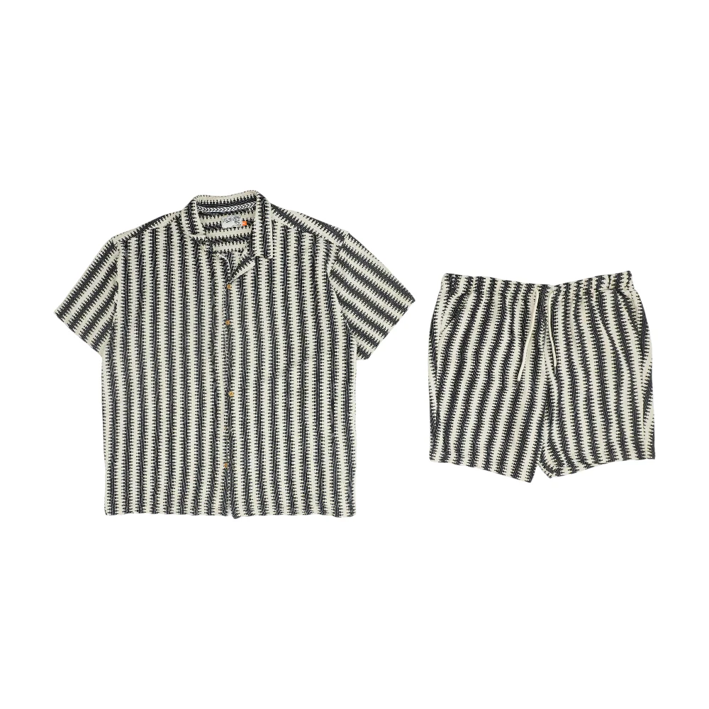 Black Striped Short Set