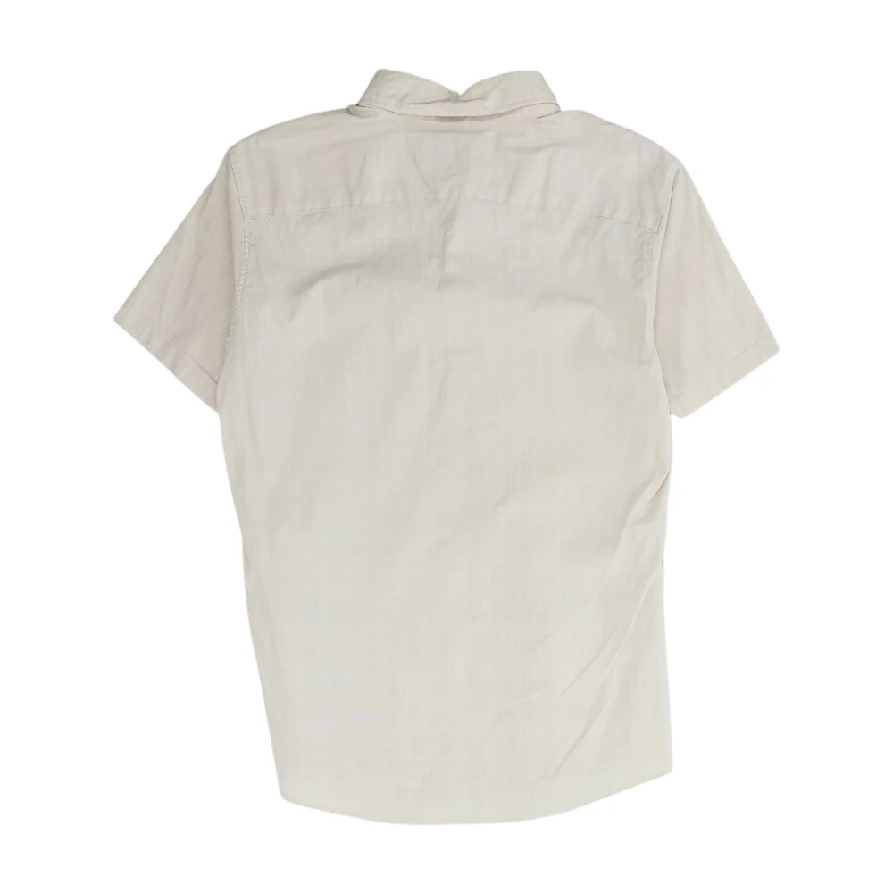 Beige Solid Short Sleeve Button Down - Image 2