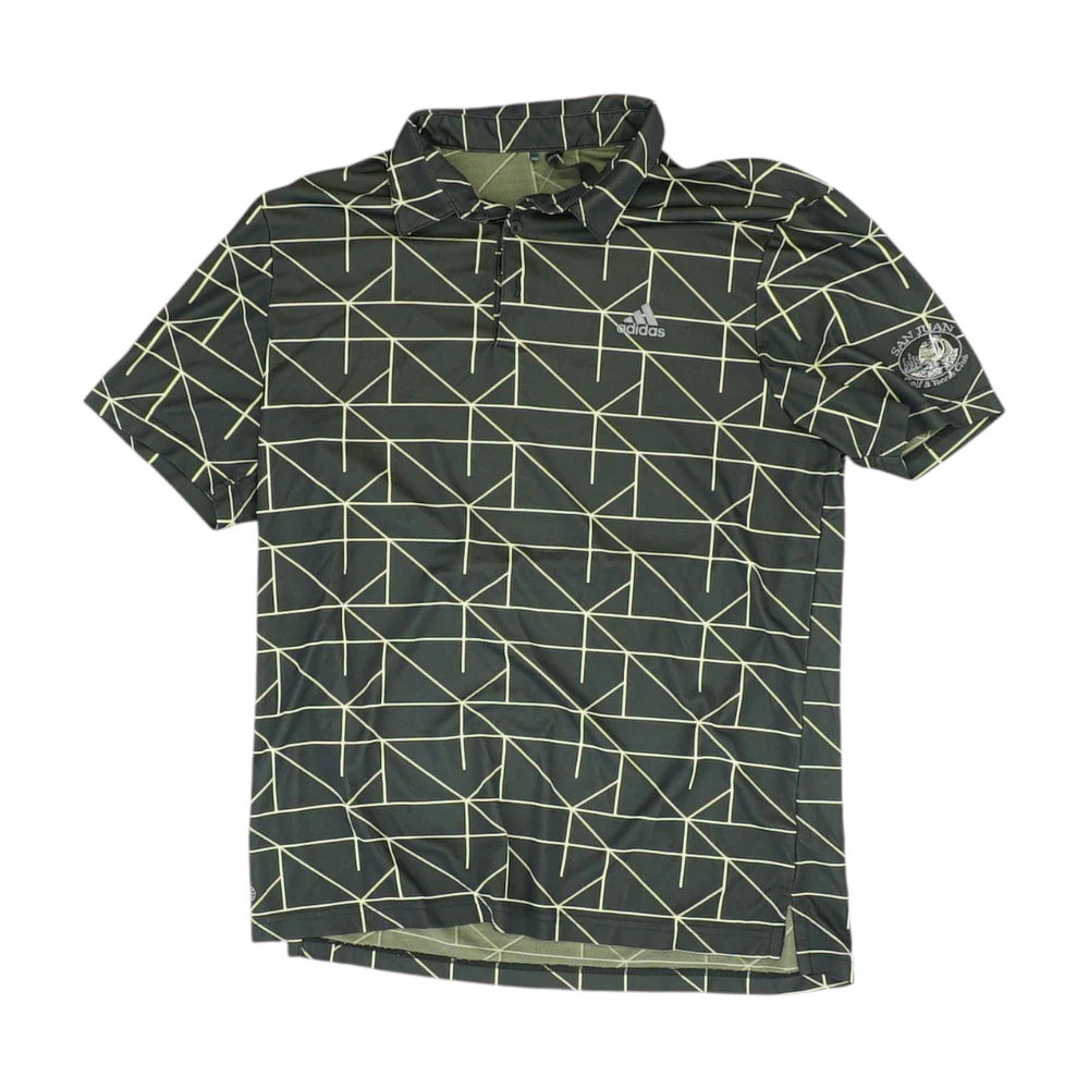 Black Geometric Short Sleeve Polo