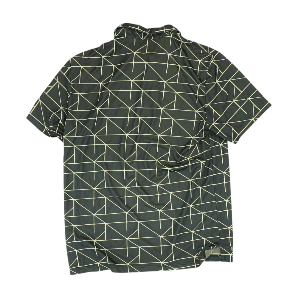 Black Geometric Short Sleeve Polo - Image 2