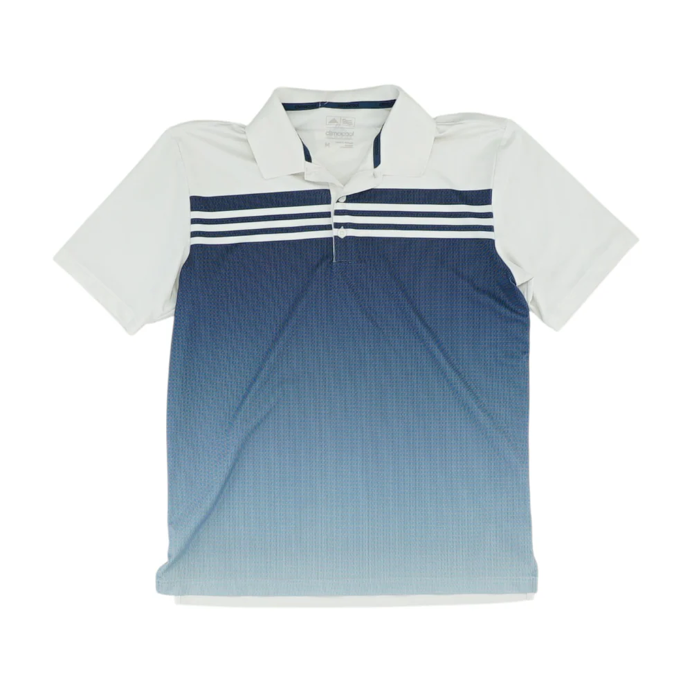 Blue Color Block Short Sleeve Polo