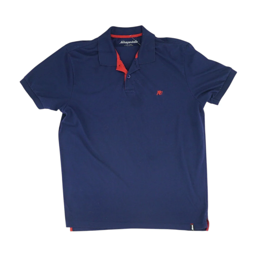 Navy Solid Short Sleeve Polo