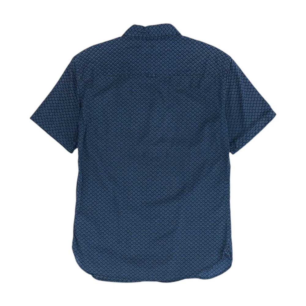 Navy Abstract Short Sleeve Button Down - Image 2