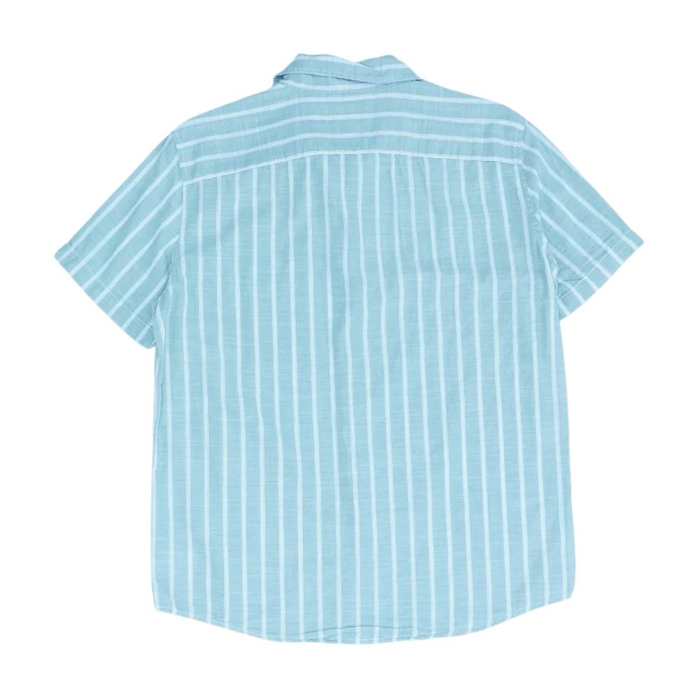 Green Striped Short Sleeve Button Down - Image 2