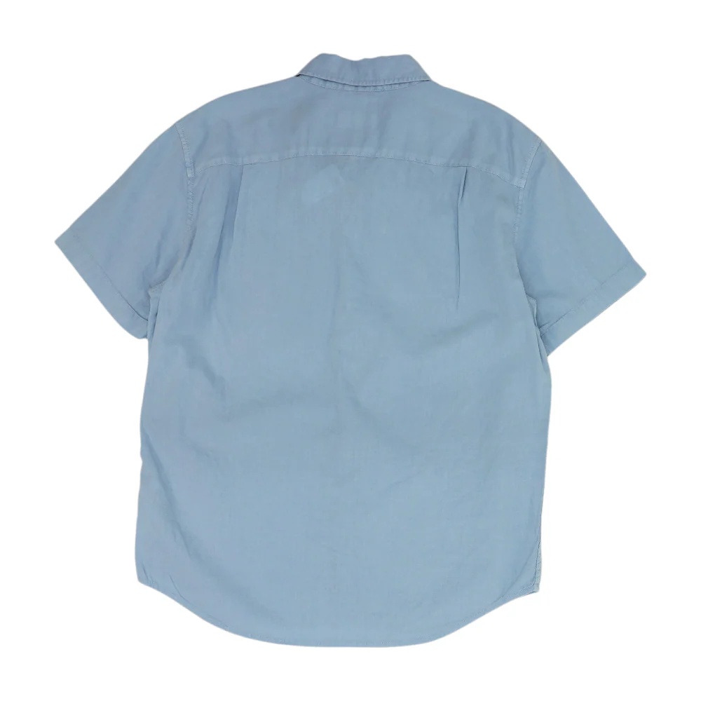 Blue Solid Short Sleeve Button Down - Image 2