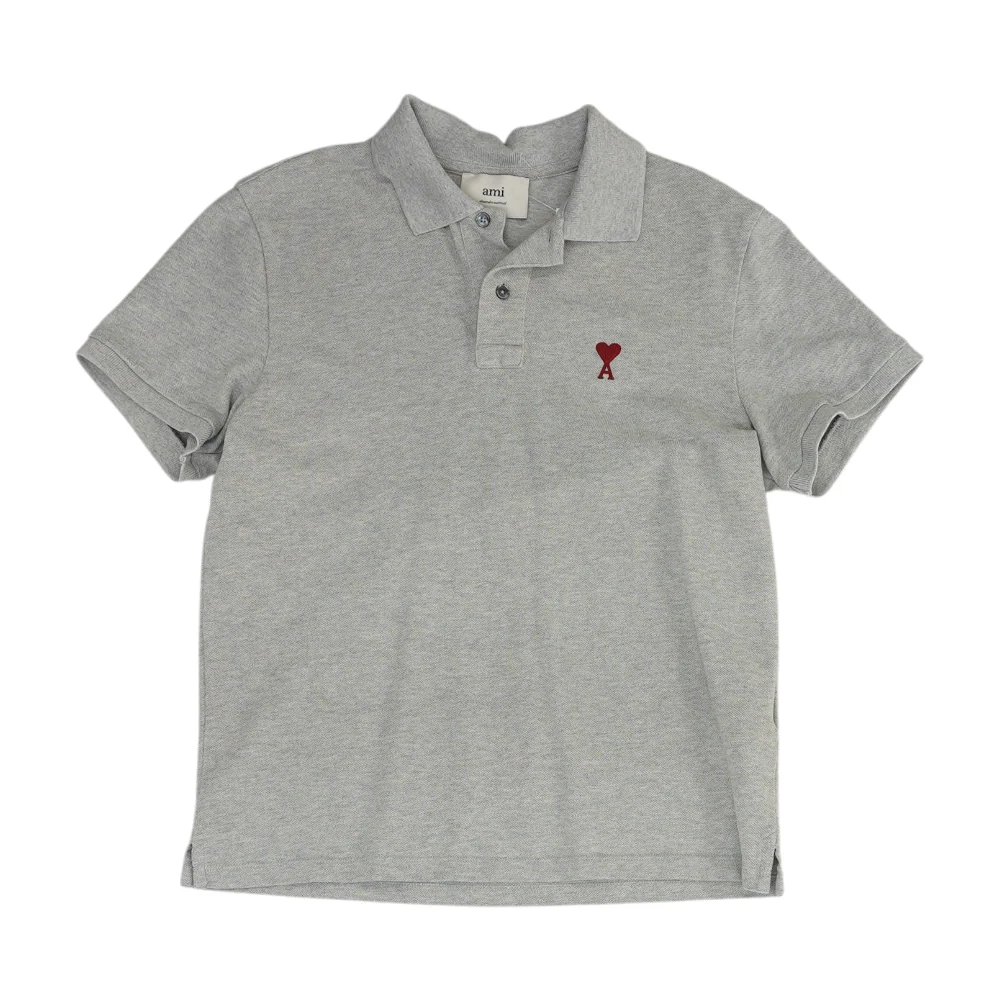 Gray Solid Short Sleeve Polo