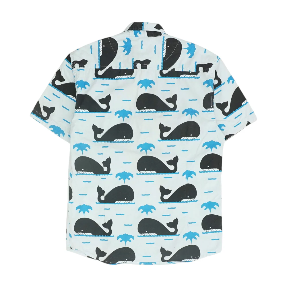 Blue Graphic Short Sleeve Button Down - Image 2
