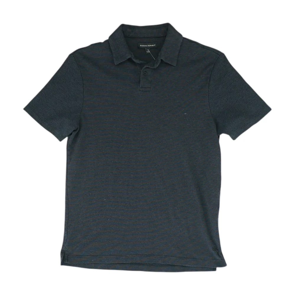 Gray Striped Short Sleeve Polo
