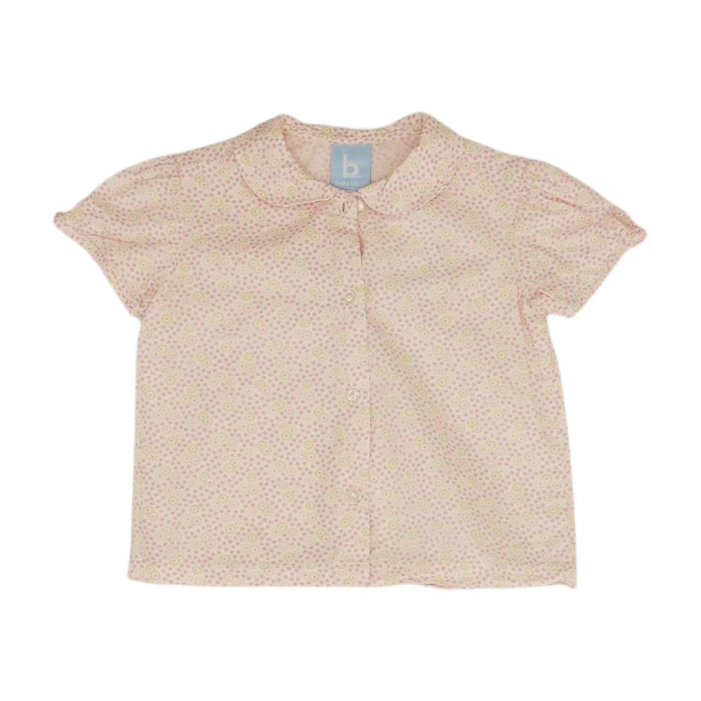 White Floral Short Sleeve Button Down