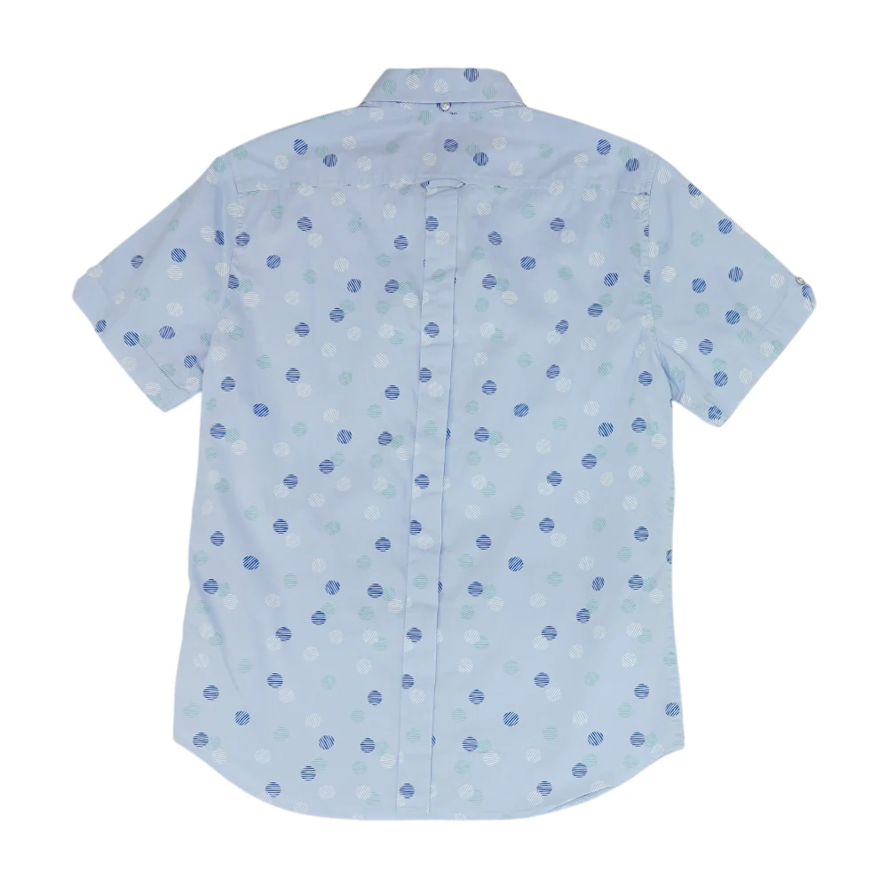 Blue Polka Dot Short Sleeve Button Down - Image 2