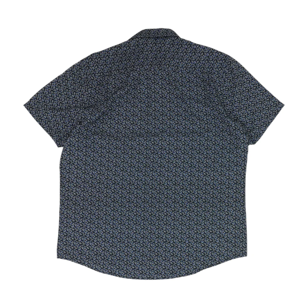 Navy Print Short Sleeve Button Down - Image 2