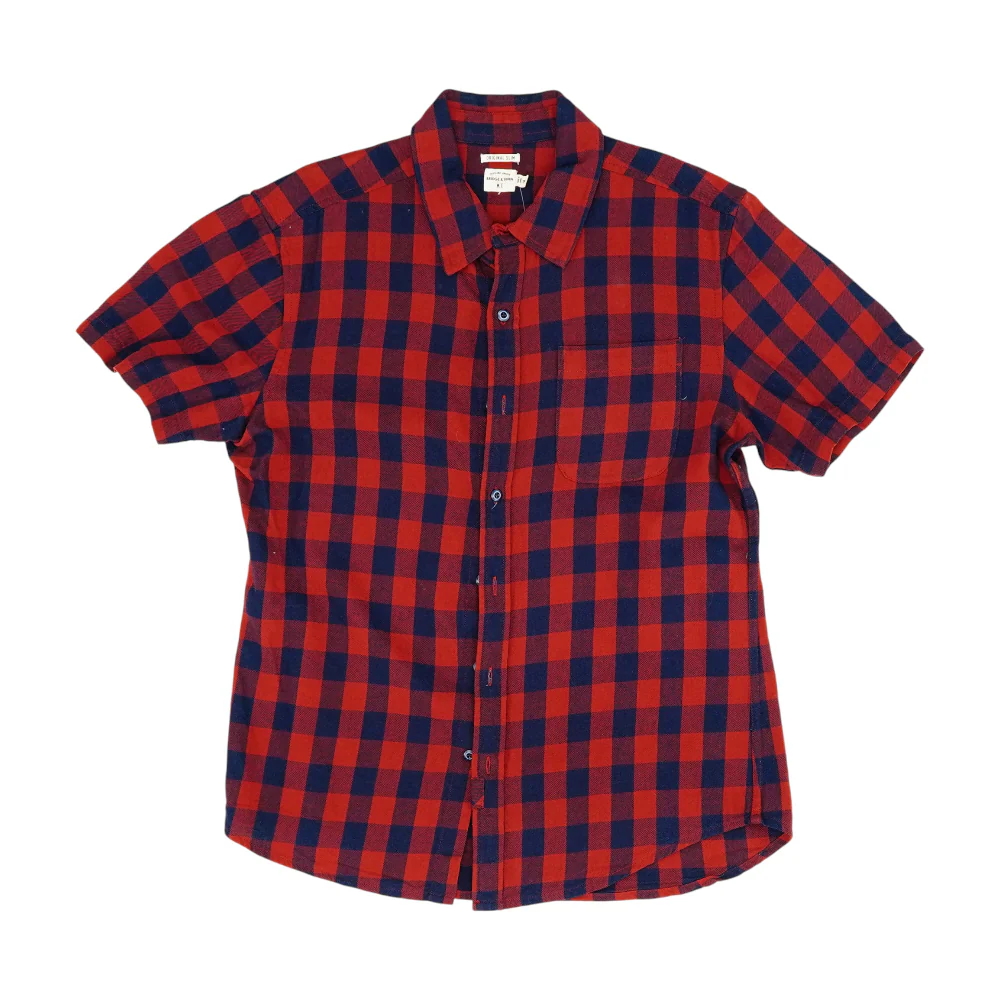 Red Check Short Sleeve Button Down