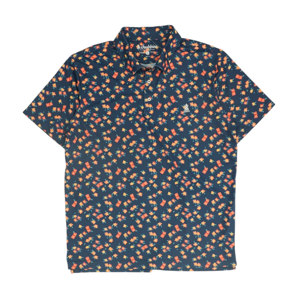 Navy Floral Short Sleeve Polo