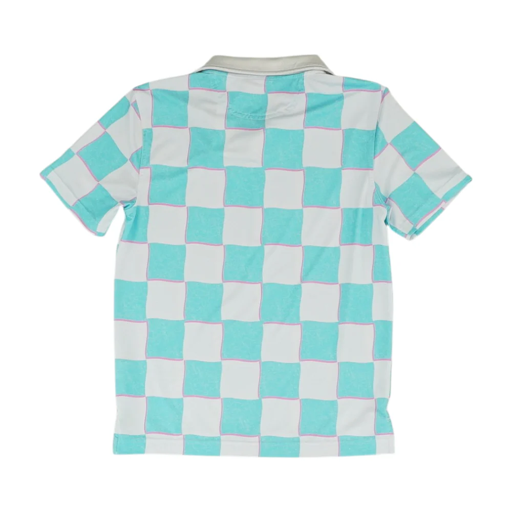 Blue Check Short Sleeve Polo - Image 2