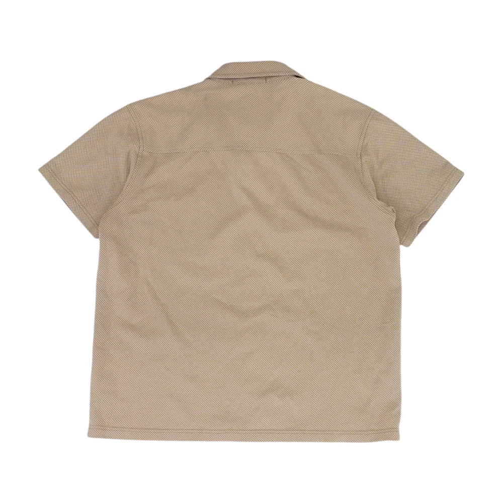 Beige Geometric Short Sleeve Button Down - Image 2