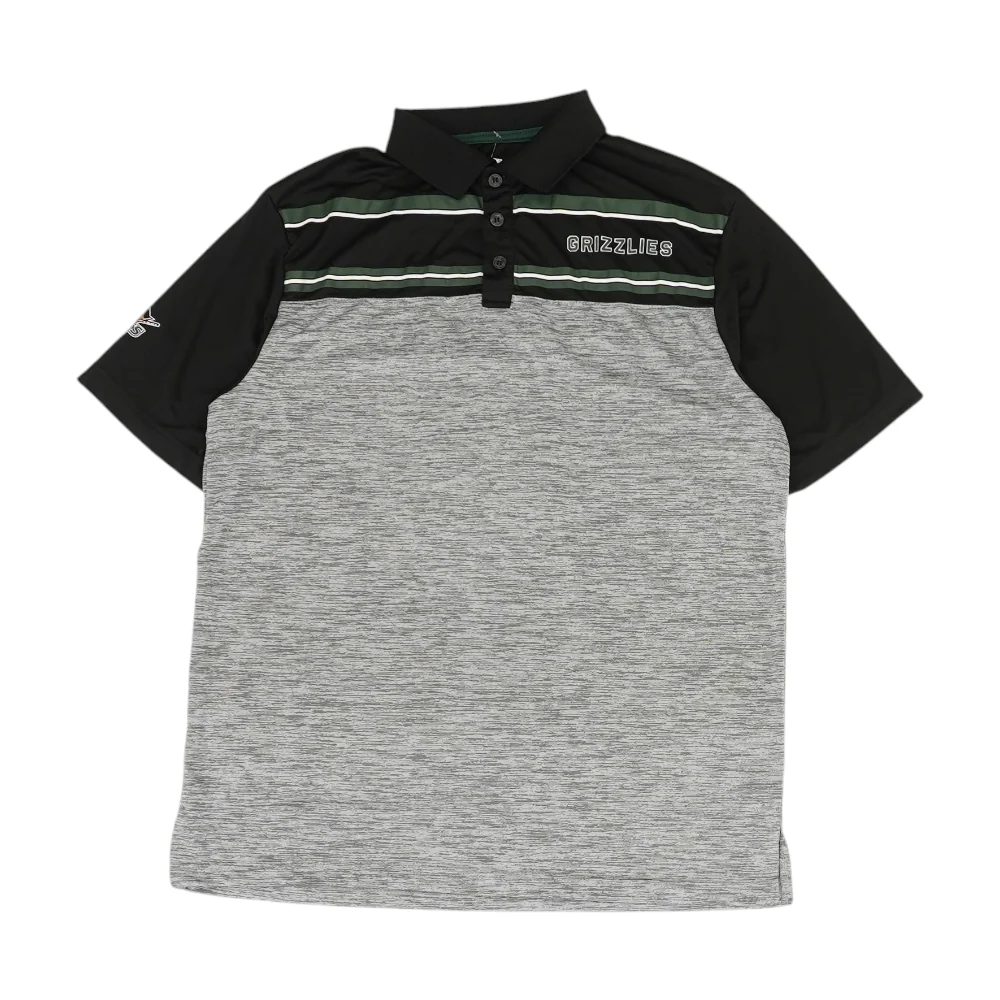 Gray Utah Grizzlies Color Block Short Sleeve Polo