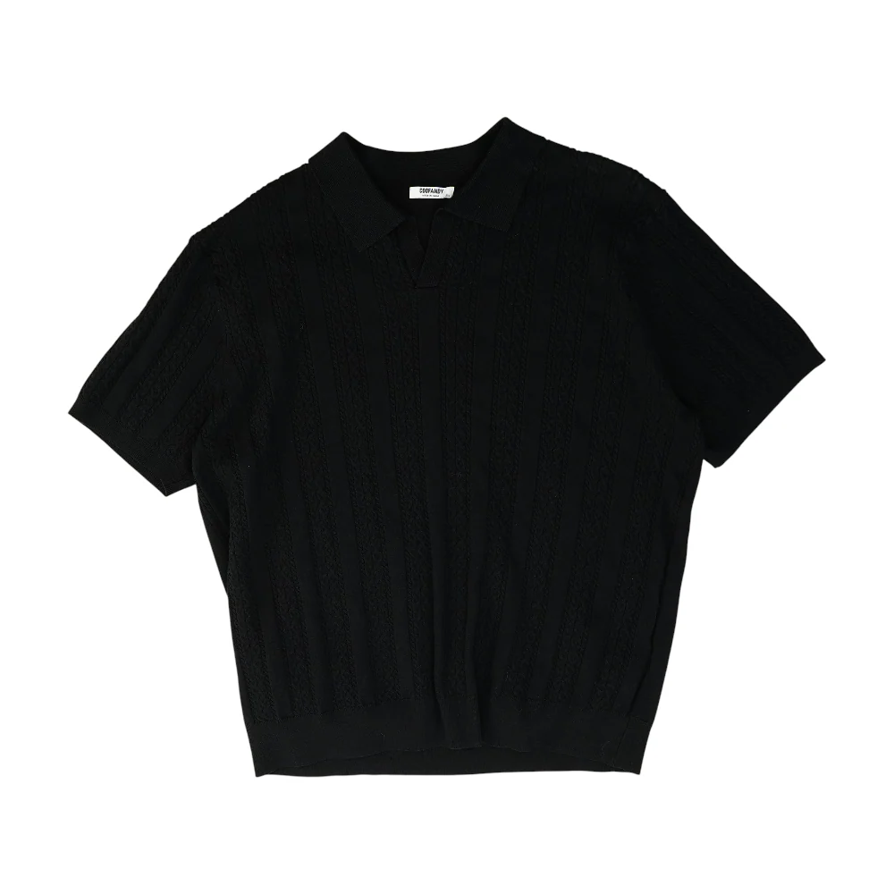 Black Solid Short Sleeve Polo