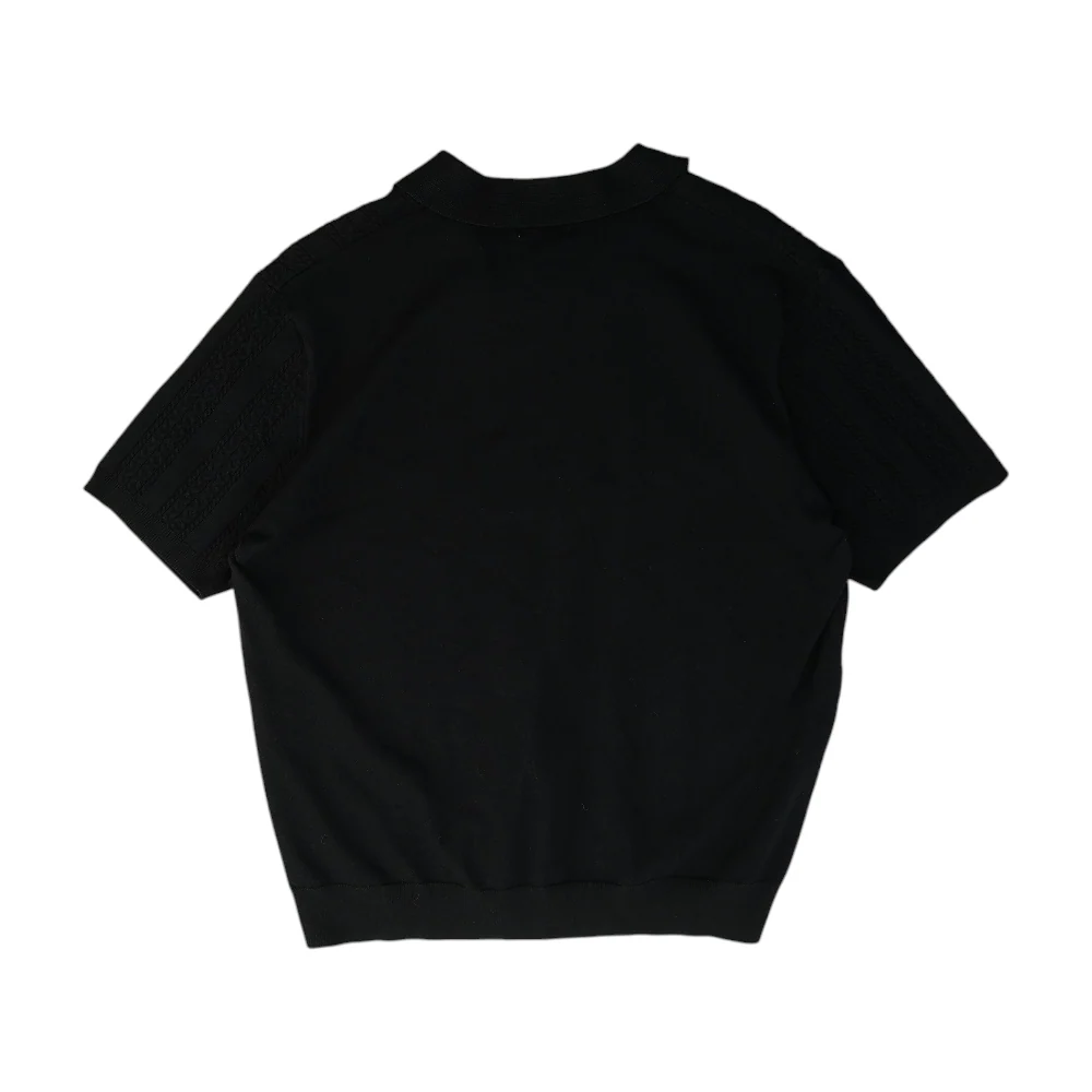 Black Solid Short Sleeve Polo - Image 2
