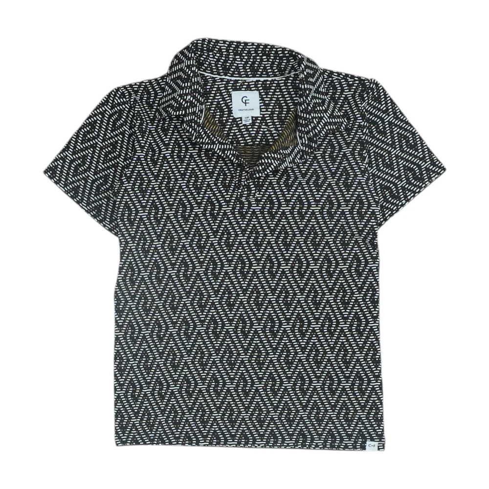 Brown Abstract Short Sleeve Polo