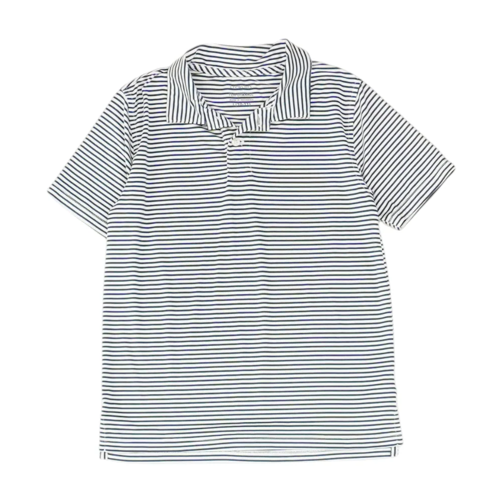 White Striped Short Sleeve Polo