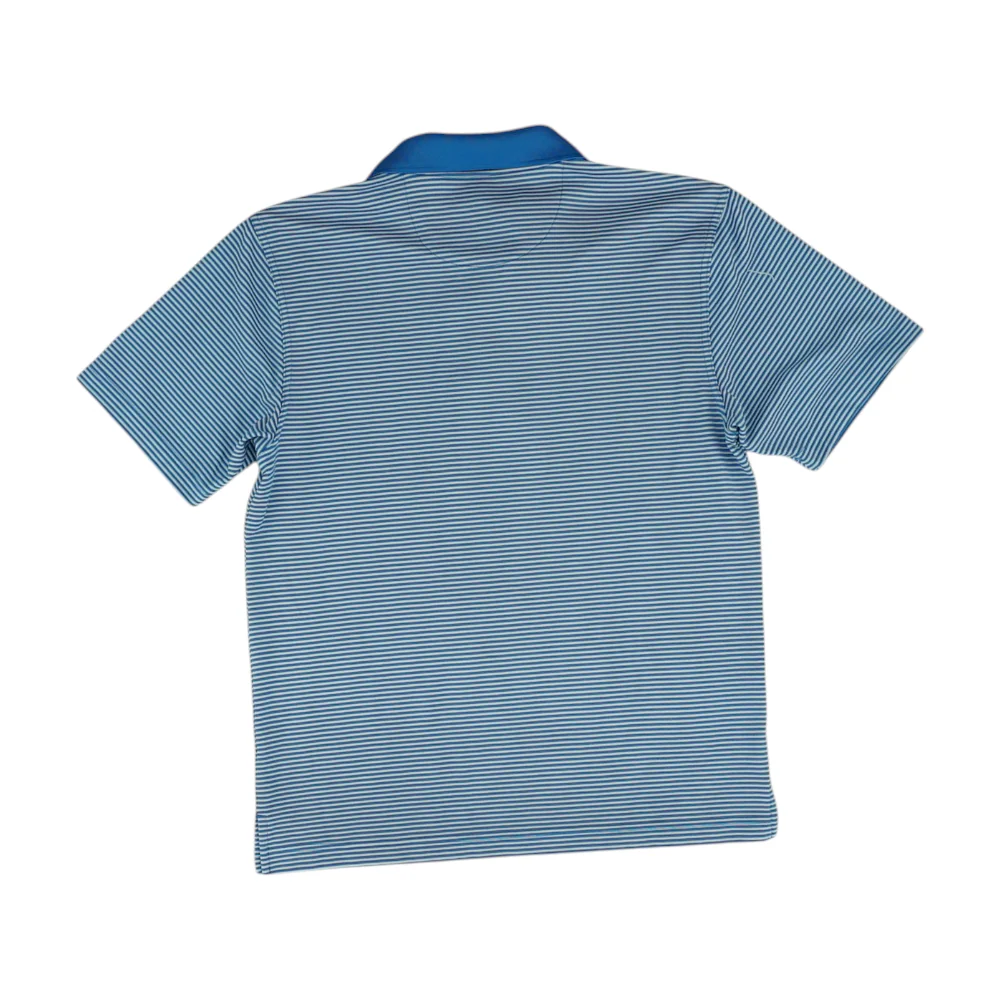 Blue Striped Short Sleeve Polo - Image 2