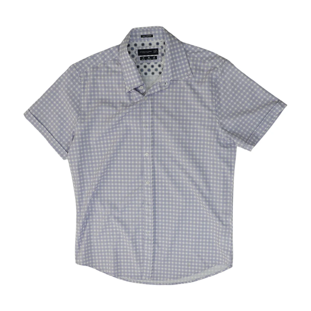 Lavender Plaid Short Sleeve Button Down