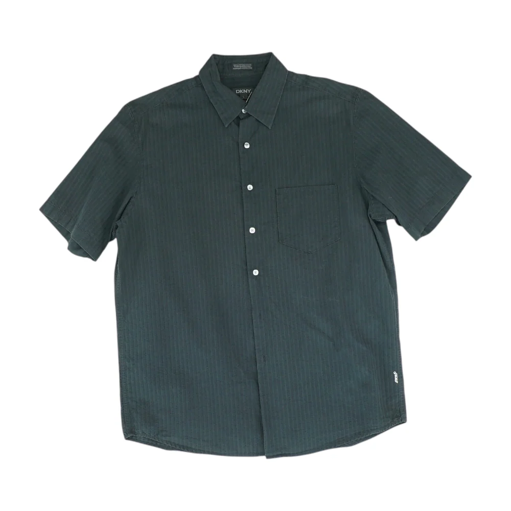 Black Solid Short Sleeve Button Down