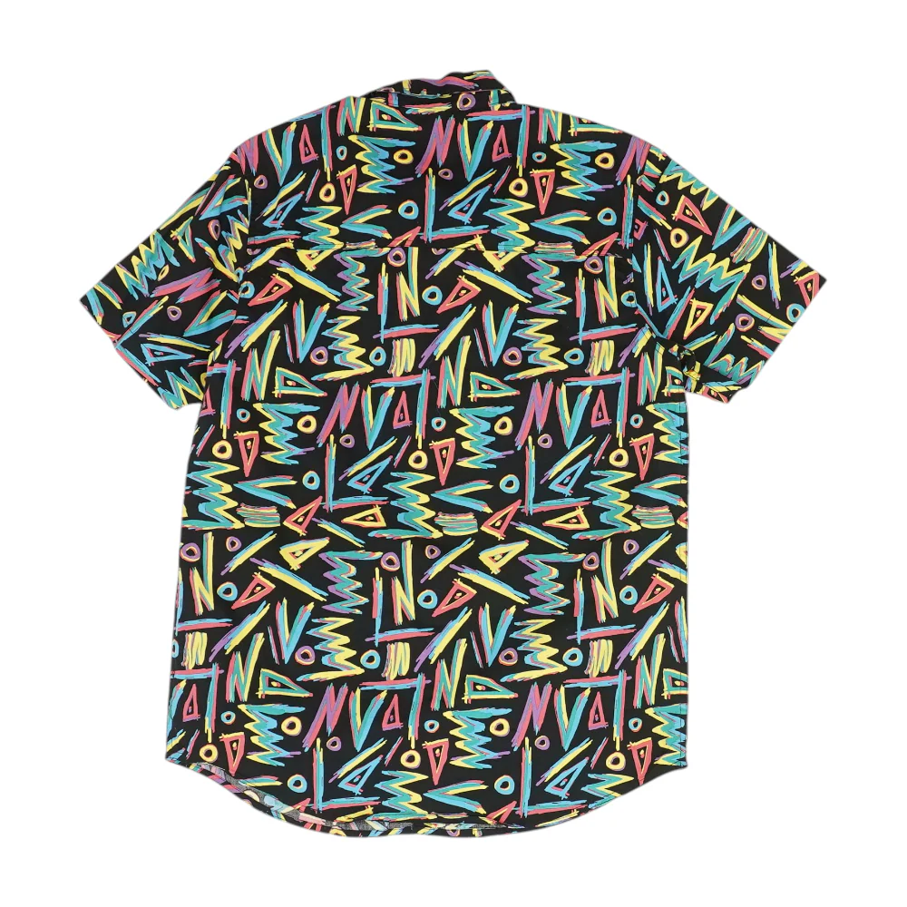 Black Abstract Short Sleeve Button Down - Image 2