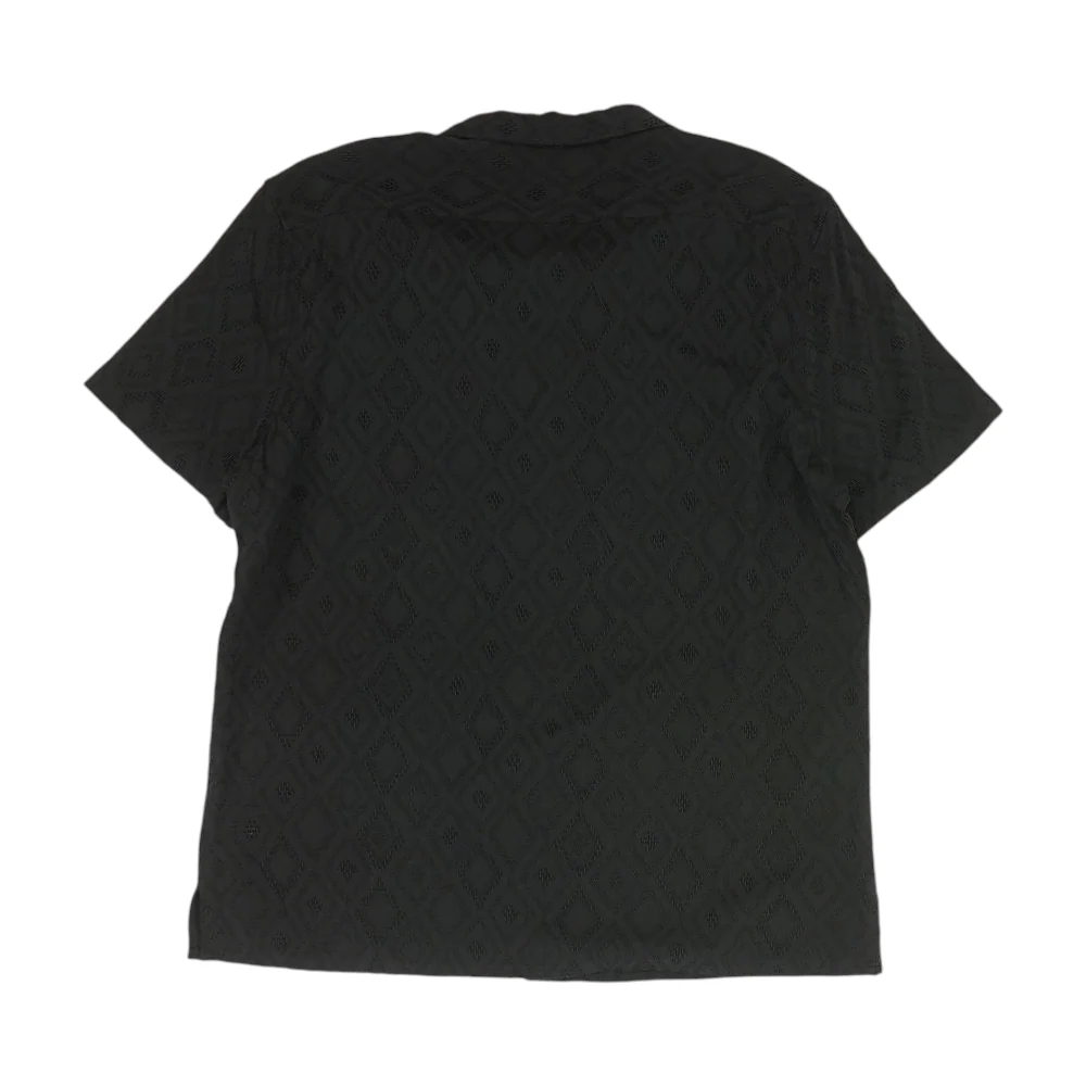 Black Solid Short Sleeve Button Down - Image 2