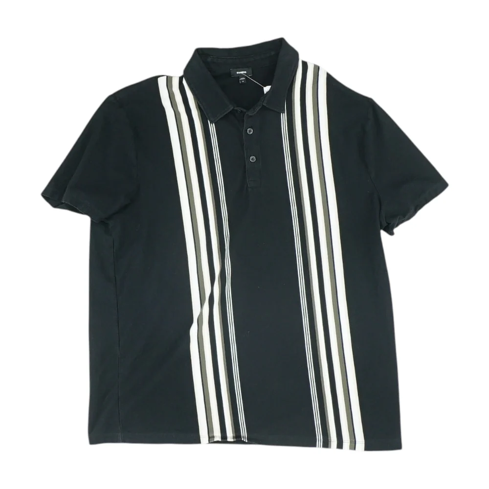 Black Striped Short Sleeve Polo