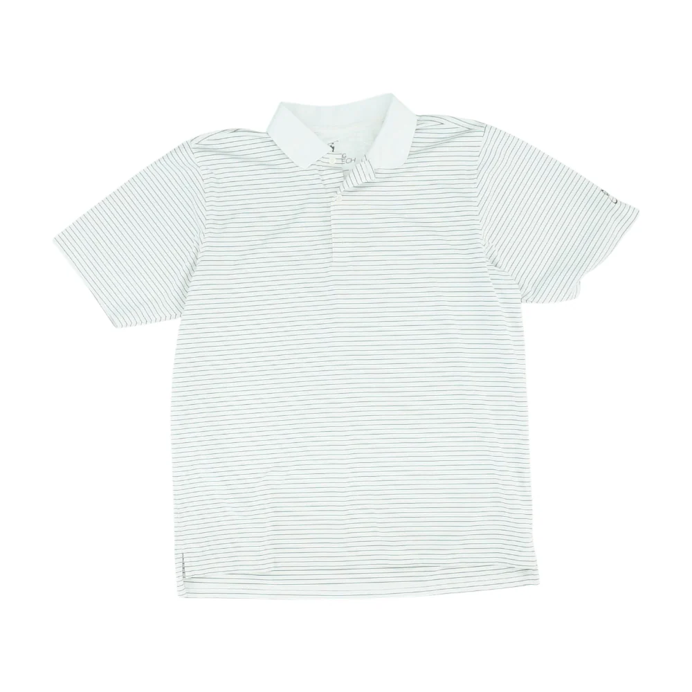 White Striped Short Sleeve Polo