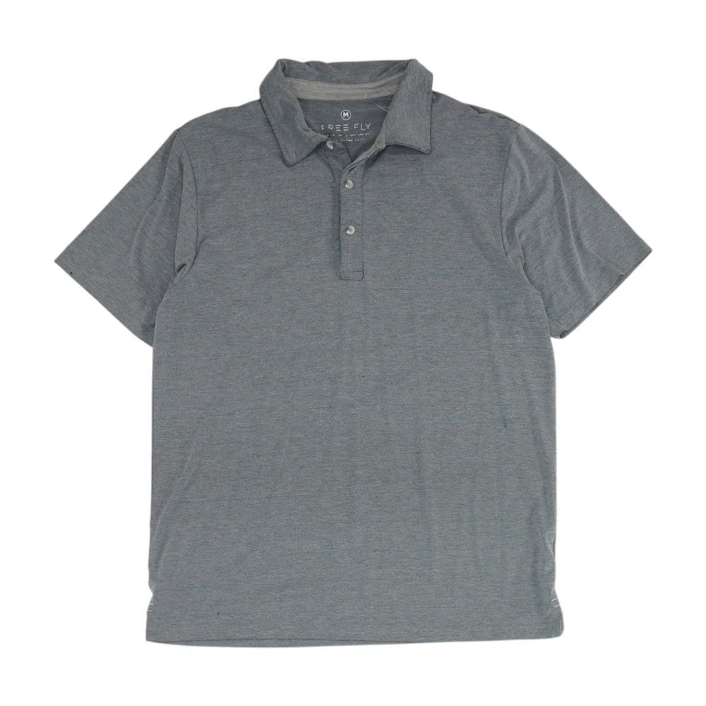 Blue Solid Short Sleeve Polo