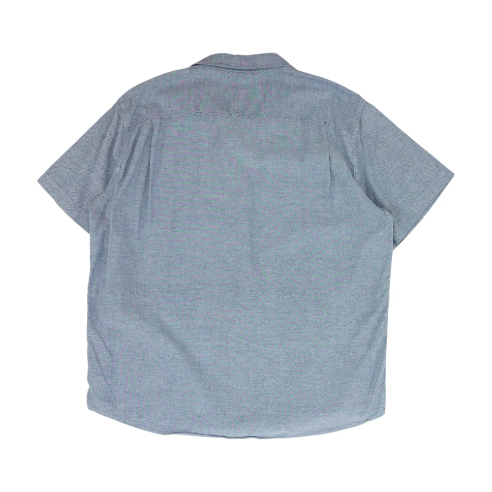 Blue Solid Short Sleeve Button Down - Image 2