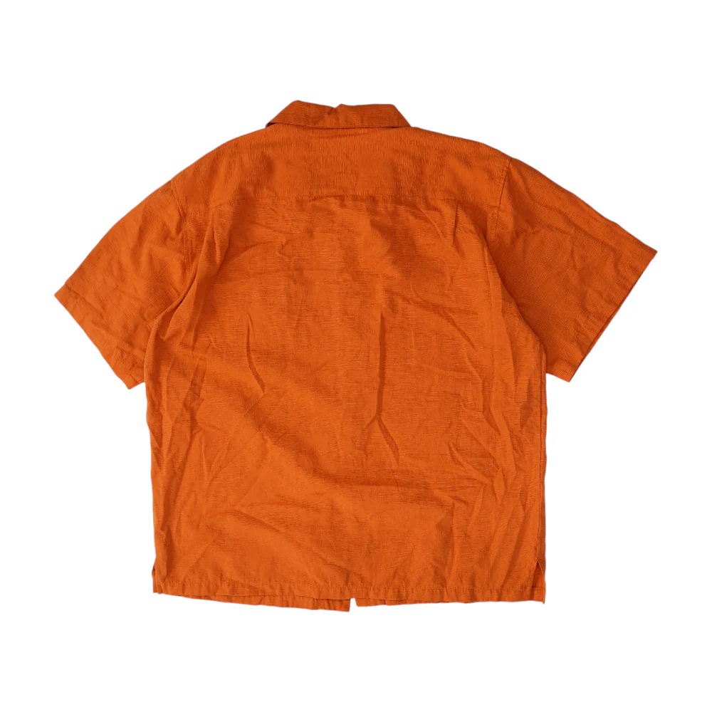 Orange Solid Short Sleeve Button Down - Image 2