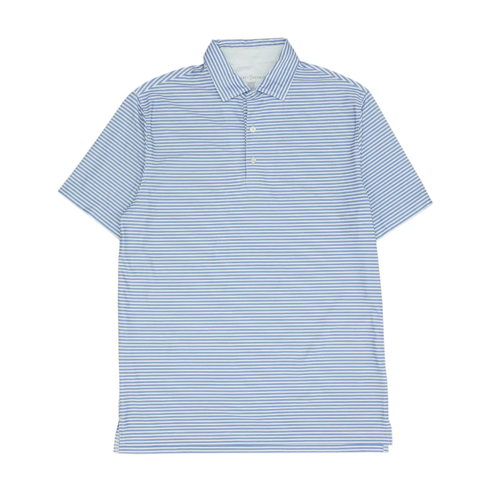 White Striped Short Sleeve Polo