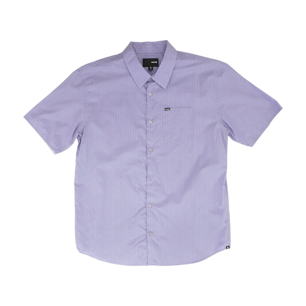 Purple Striped Short Sleeve Button Down