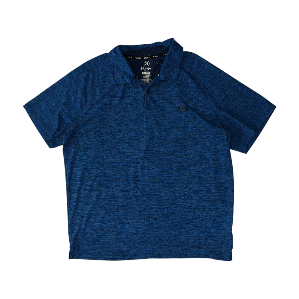 Blue Solid Short Sleeve Polo