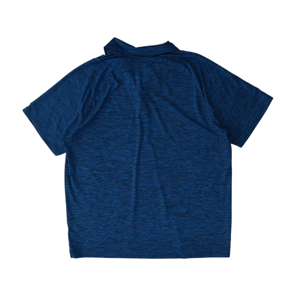 Blue Solid Short Sleeve Polo - Image 2