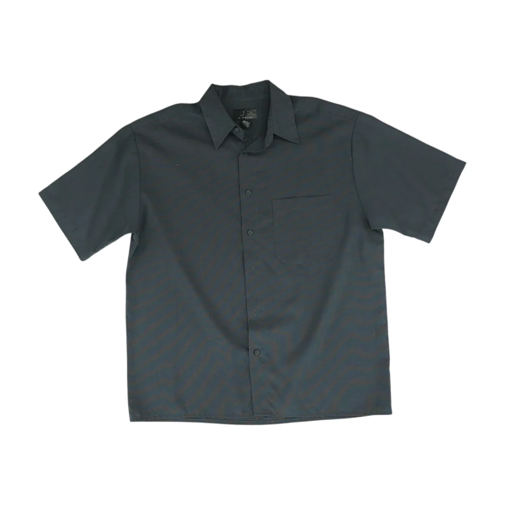 Charcoal Solid Short Sleeve Button Down