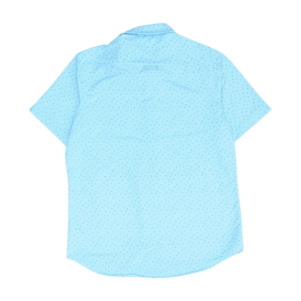 Blue Print Short Sleeve Button Down - Image 2