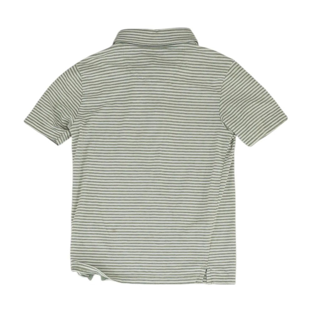 Green Striped Short Sleeve Polo - Image 2