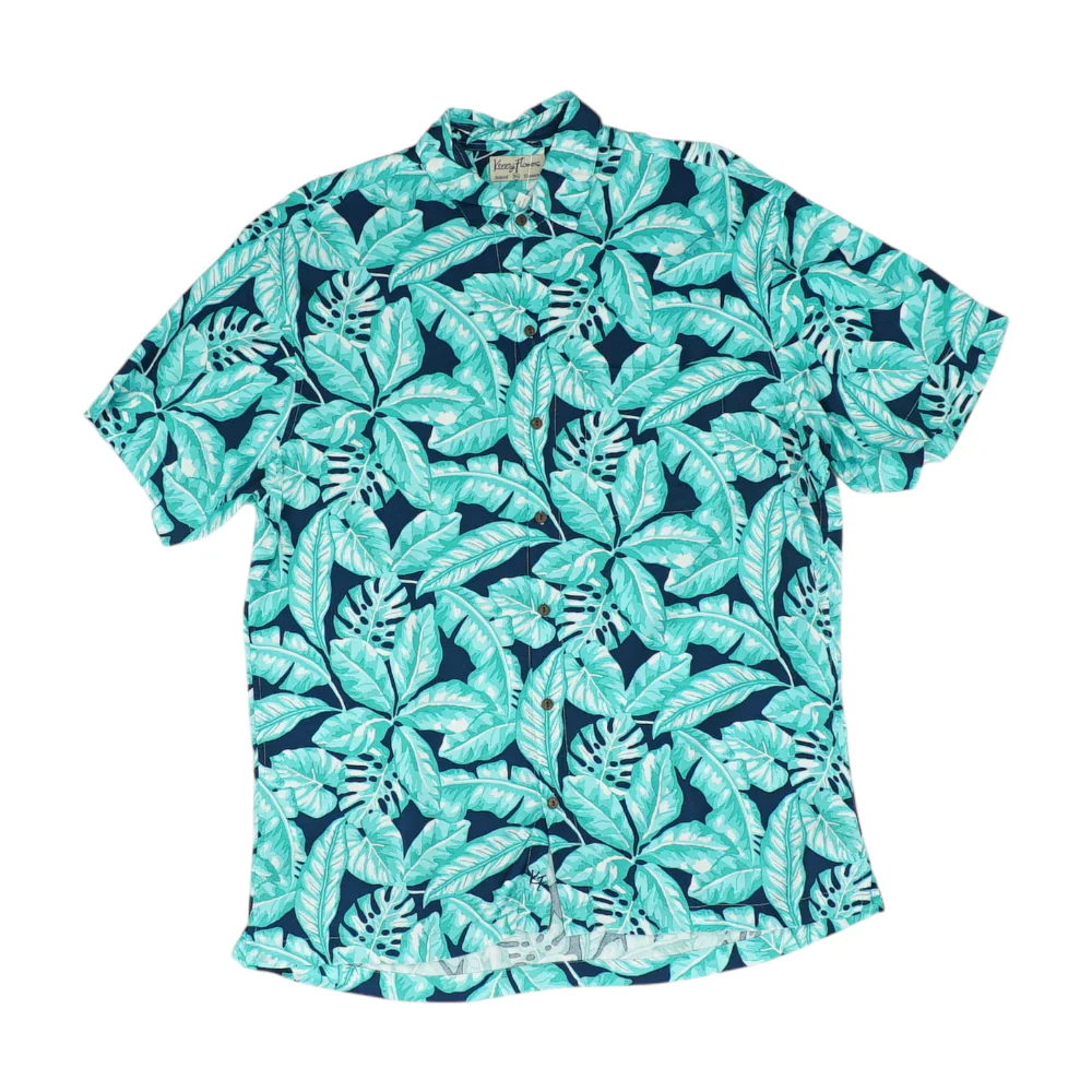 Navy Floral Short Sleeve Button Down