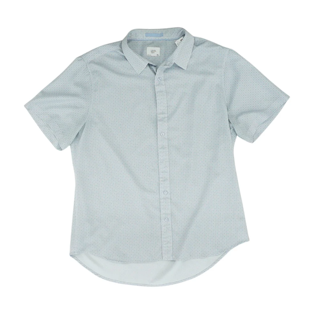 Blue Abstract Short Sleeve Button Down