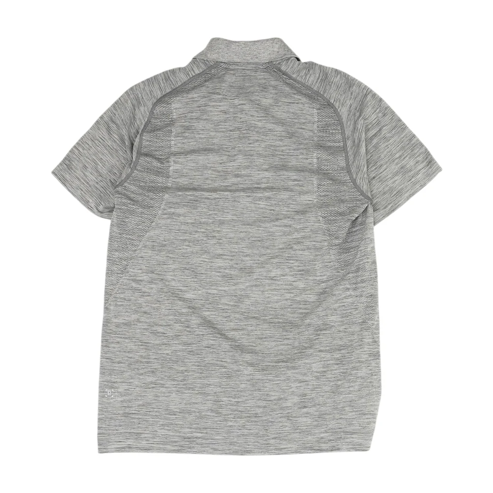 Gray Solid Short Sleeve Polo - Image 2