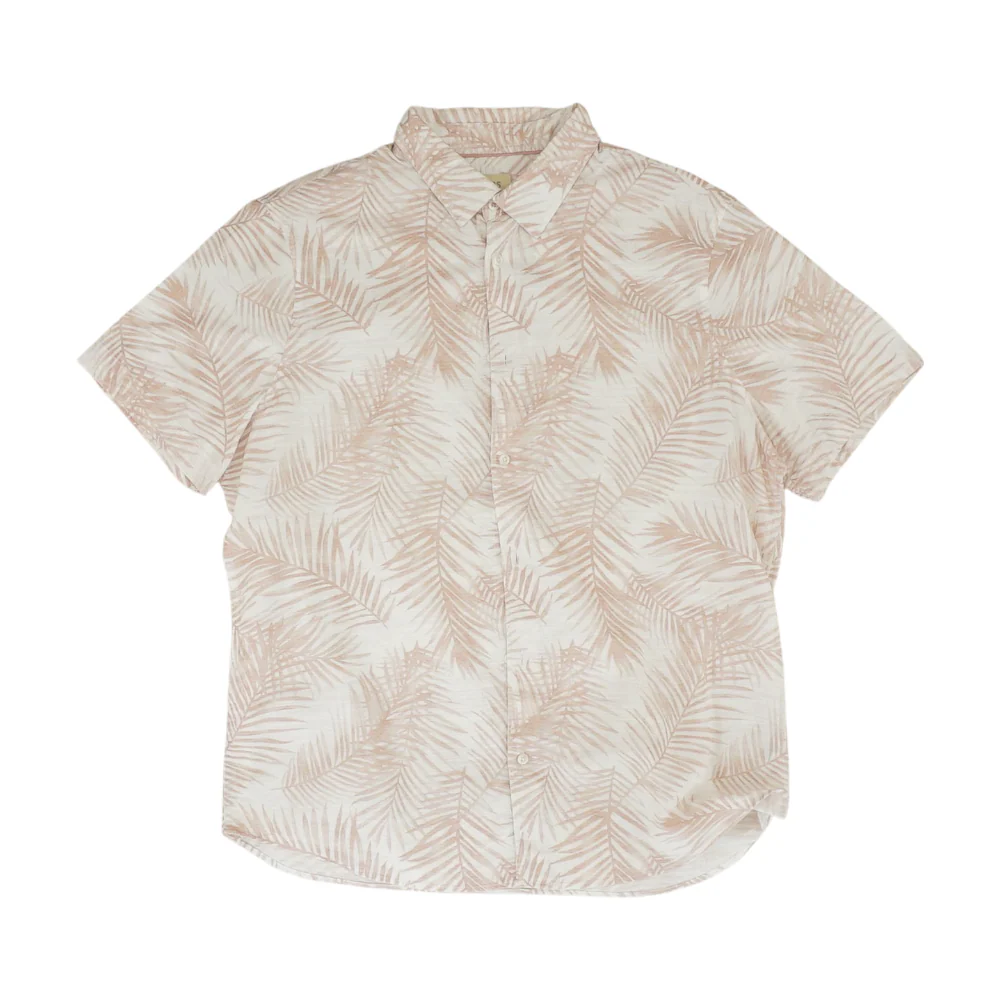 Pink Print Short Sleeve Button Down