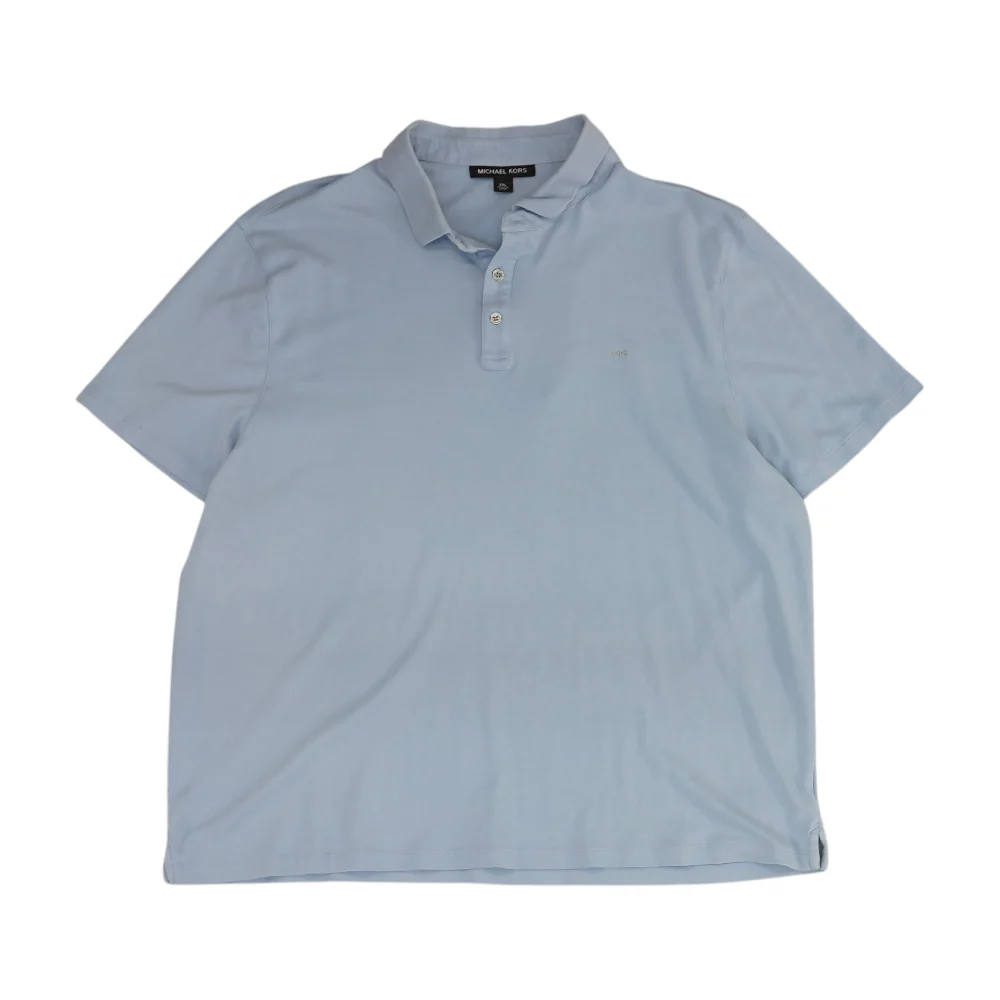 Blue Solid Short Sleeve Polo